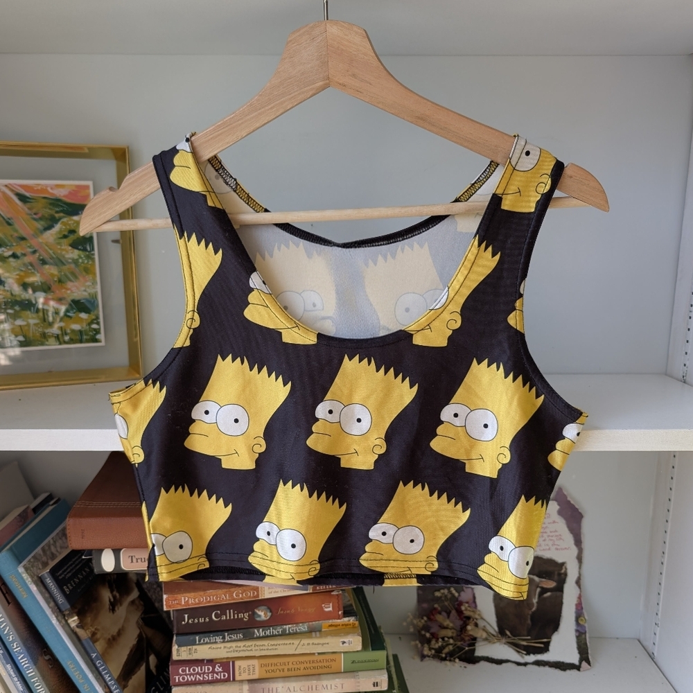 Bart Simpson Crop Top Tank Size Small 90s